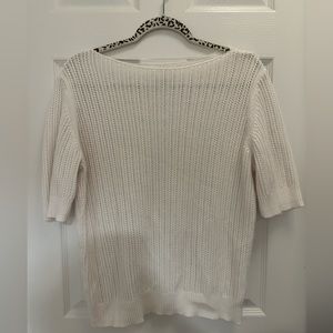 3/4 sleeved white sweater